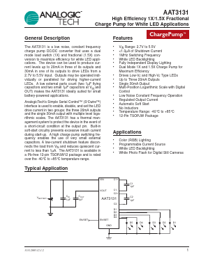 AAT3131 Datasheet PDF Advanced Analogic Technologies