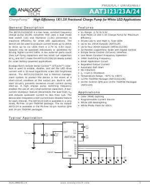 AAT3123 Datasheet PDF Advanced Analogic Technologies