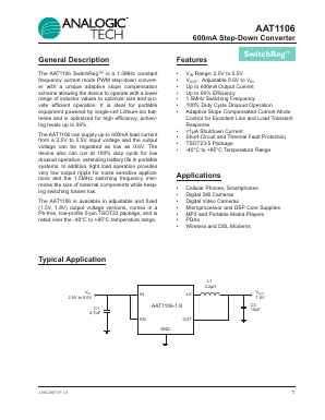 AAT1106ICB-1.8-T1 Datasheet PDF Advanced Analogic Technologies