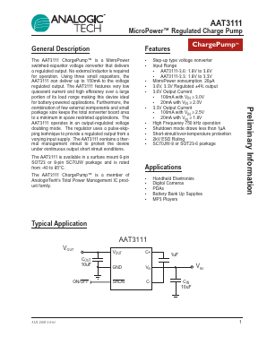 AAT3111IGU-3.6-T1 Datasheet PDF Advanced Analogic Technologies
