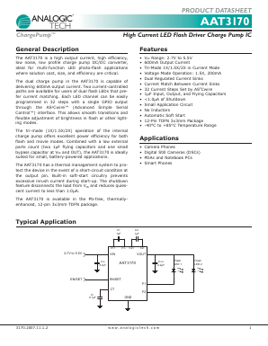 AAT3170IWP-T1 Datasheet PDF Advanced Analogic Technologies