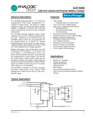 AAT3688IWP-4.2-T1 Datasheet PDF Advanced Analogic Technologies