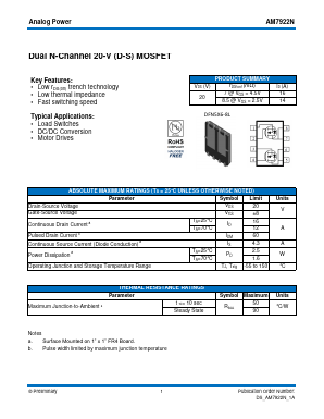 AM7922N Datasheet PDF Analog Power