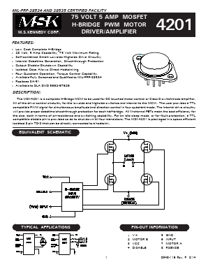 MSK4201 Datasheet PDF Anaren Microwave