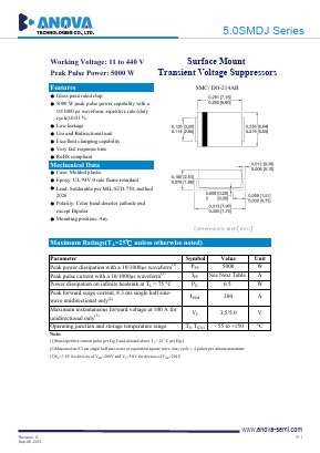 5.0SMDJ Datasheet PDF Anova Technologies CO., LTD.