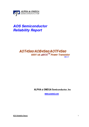 AOTF4S60 Datasheet PDF Alpha and Omega Semiconductor