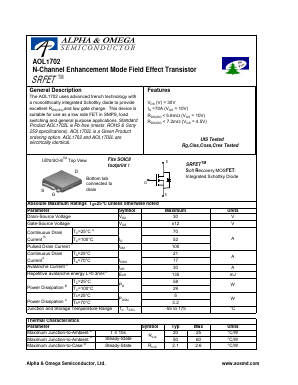 AOL1702 Datasheet PDF Alpha and Omega Semiconductor