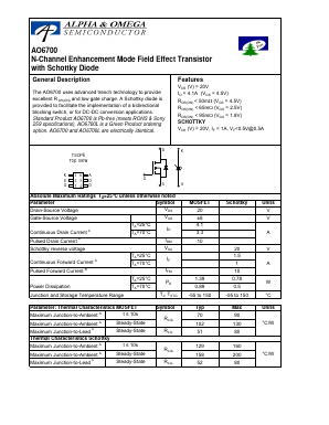 AO6700L Datasheet PDF Alpha and Omega Semiconductor