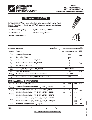 APT15GT60BRDQ1 Datasheet PDF Advanced Power Technology 