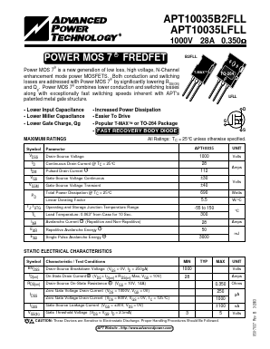 APT10035LFLL Datasheet PDF Advanced Power Technology 