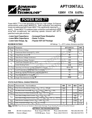 APT12067JLL Datasheet PDF Advanced Power Technology 