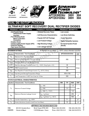 APT2X30D30J Datasheet PDF Advanced Power Technology 