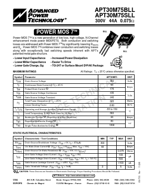 APT30M75BLL Datasheet PDF Advanced Power Technology 