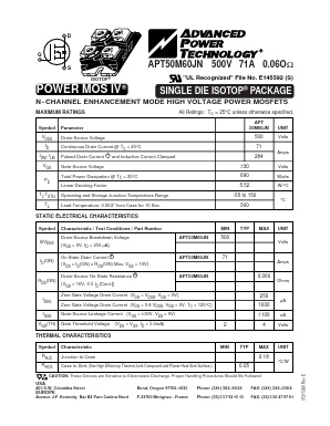 APT50M60JN Datasheet PDF Advanced Power Technology 
