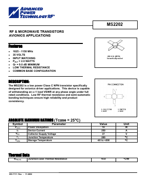 MS2202 Datasheet PDF Advanced Power Technology 