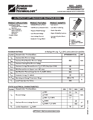 APT60DQ60BCT Datasheet PDF Advanced Power Technology 