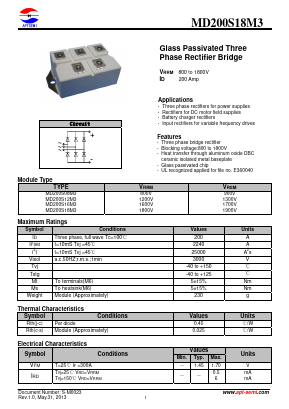 MD200S18M3 Datasheet PDF Jiangsu APT Semiconductor Co.,Ltd.