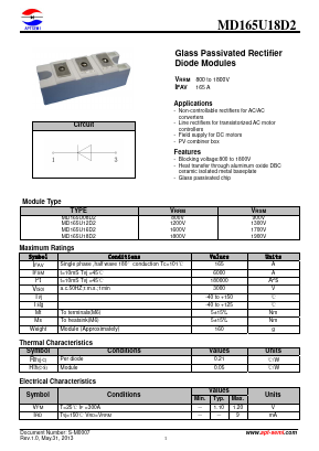 MD165U16D2 Datasheet PDF Jiangsu APT Semiconductor Co.,Ltd.