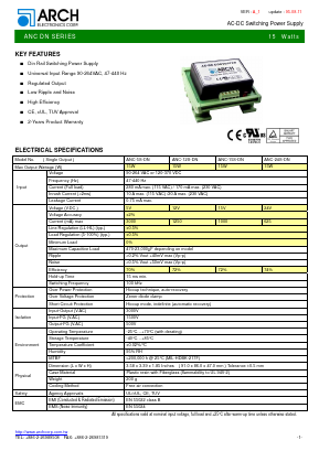 ANC-5S12D-DN Datasheet PDF ARCH Electronics