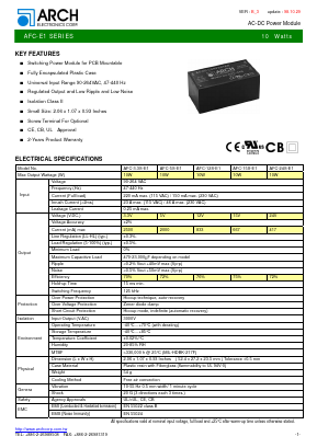 AFC-12S-E1 Datasheet PDF ARCH Electronics