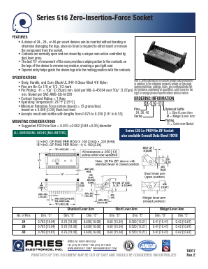 28-516-11M Datasheet PDF Aries Electronics, Inc.