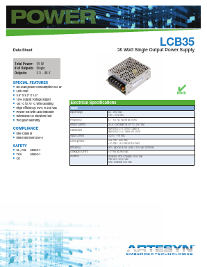 LCB35E Datasheet PDF Artesyn Technologies