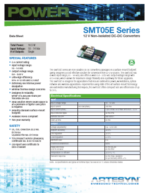 SMT05E Datasheet PDF Artesyn Technologies