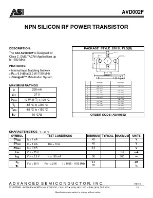 AVD002F Datasheet PDF Advanced Semiconductor