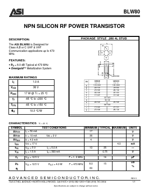 BLW80 Datasheet PDF Advanced Semiconductor