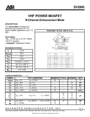 DV2805 Datasheet PDF Advanced Semiconductor