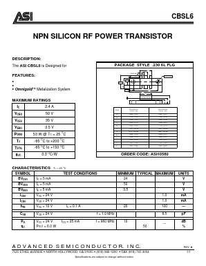 ASI10580 Datasheet PDF Advanced Semiconductor