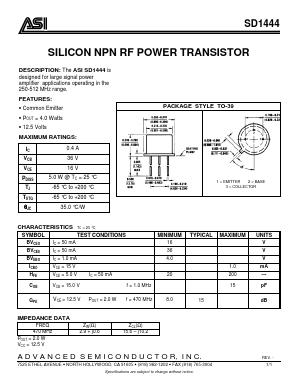 SD1444 Datasheet PDF Advanced Semiconductor