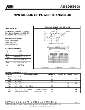 SD1534-08 Datasheet PDF Advanced Semiconductor