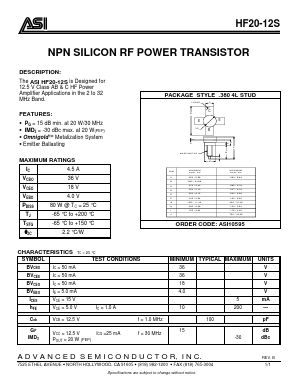 HF20-12S Datasheet PDF Advanced Semiconductor