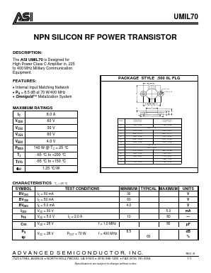 UMIL70 Datasheet PDF Advanced Semiconductor