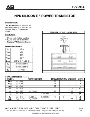 TPV596A Datasheet PDF Advanced Semiconductor