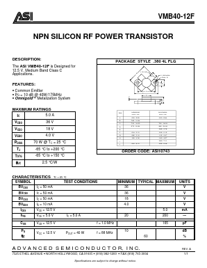 VMB40-12F Datasheet PDF Advanced Semiconductor