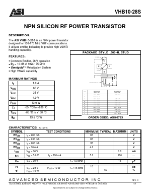 ASI10723 Datasheet PDF Advanced Semiconductor