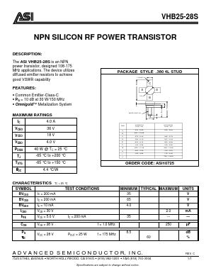 ASI10725 Datasheet PDF Advanced Semiconductor