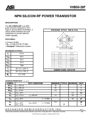 ASI10728 Datasheet PDF Advanced Semiconductor