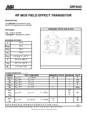 SRF4245 Datasheet PDF Advanced Semiconductor