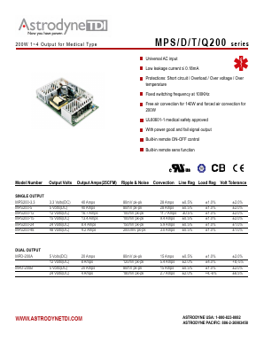 MPD-200B Datasheet PDF Astrodyne Corporation
