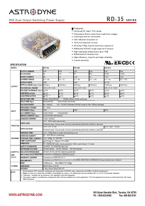 RD-35 Datasheet PDF Astrodyne Corporation