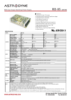 RD-85 Datasheet PDF Astrodyne Corporation