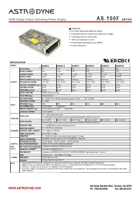 AS100F-24 Datasheet PDF Astrodyne Corporation