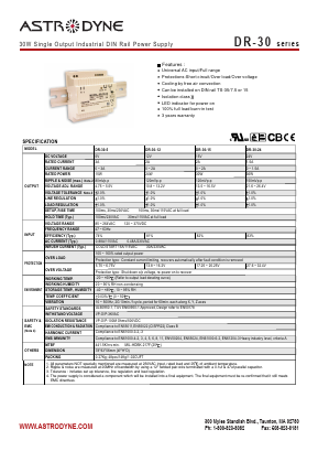 DR-30-5 Datasheet PDF Astrodyne Corporation