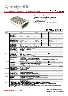 AD155-A Datasheet PDF Astrodyne Corporation