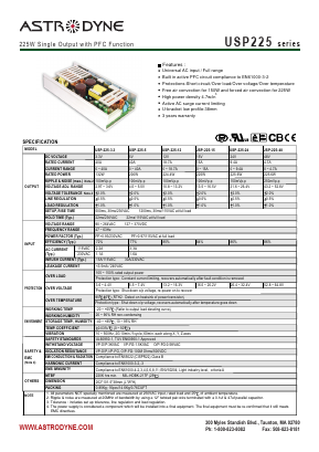 USP-225-12 Datasheet PDF Astrodyne Corporation