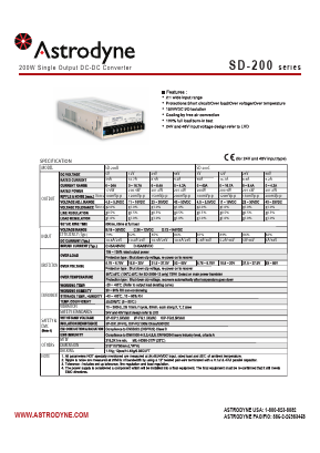 SD-200C Datasheet PDF Astrodyne Corporation