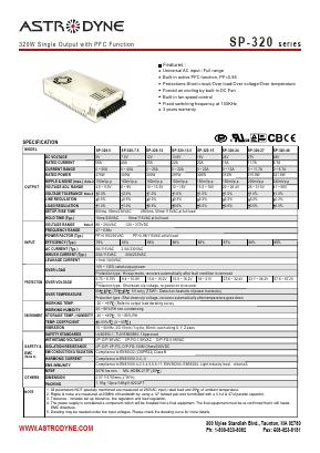 SP-320-15 Datasheet PDF Astrodyne Corporation